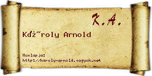 Károly Arnold névjegykártya