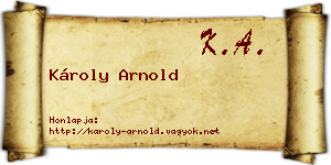Károly Arnold névjegykártya
