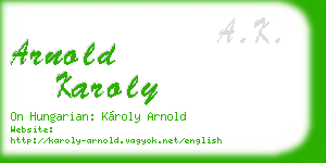 arnold karoly business card