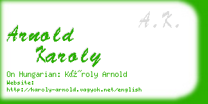 arnold karoly business card